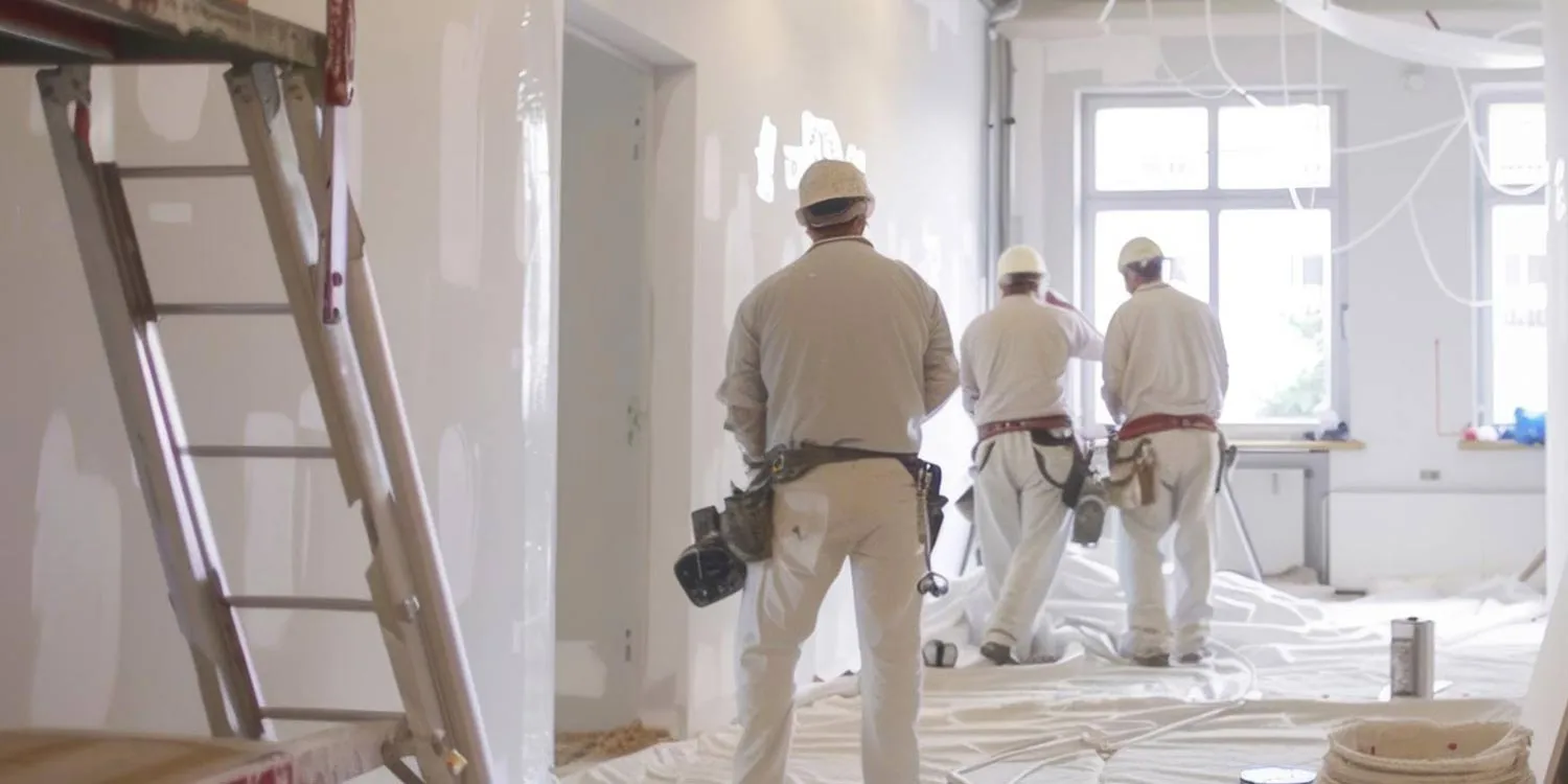 Operai al lavoro in un cantiere Newarc
